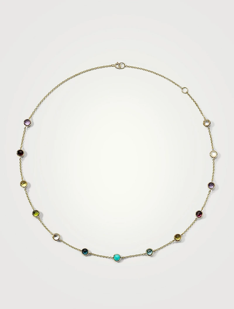 Lollipop 18K Gold Confetti Necklace With Gemstones