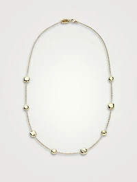 Short Classico 18K Gold Hammered Pinball Chain Necklace