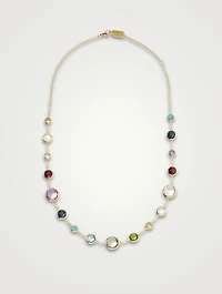 Short Lollitini 18K Gold Necklace With Gemstones