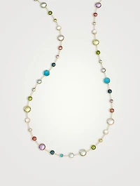 Long Lollitini 18K Gold Necklace With Gemstones