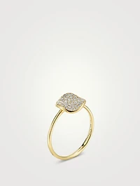 Small Stardust 18K Gold Flower Ring With Diamonds