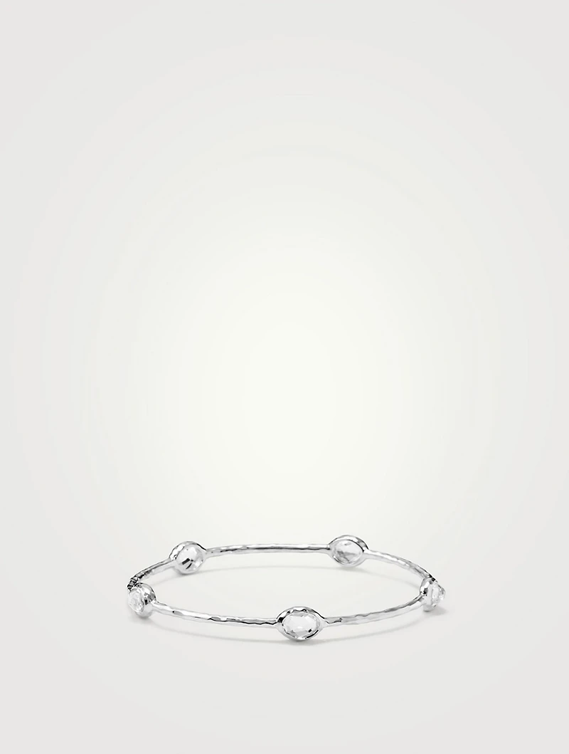 Rock Candy Sterling Silver Five-Stone Bangle Bracelet With Rock Crystal