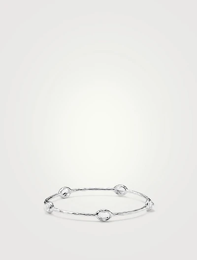 Rock Candy Sterling Silver Five-Stone Bangle Bracelet With Rock Crystal