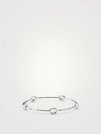 Rock Candy Sterling Silver Five-Stone Bangle Bracelet With Rock Crystal
