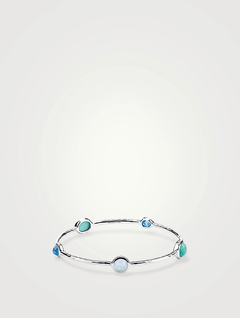 Rock Candy Sterling Silver 5-Stone Bangle Bracelet With Gemstones