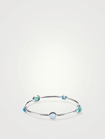 Rock Candy Sterling Silver 5-Stone Bangle Bracelet With Gemstones