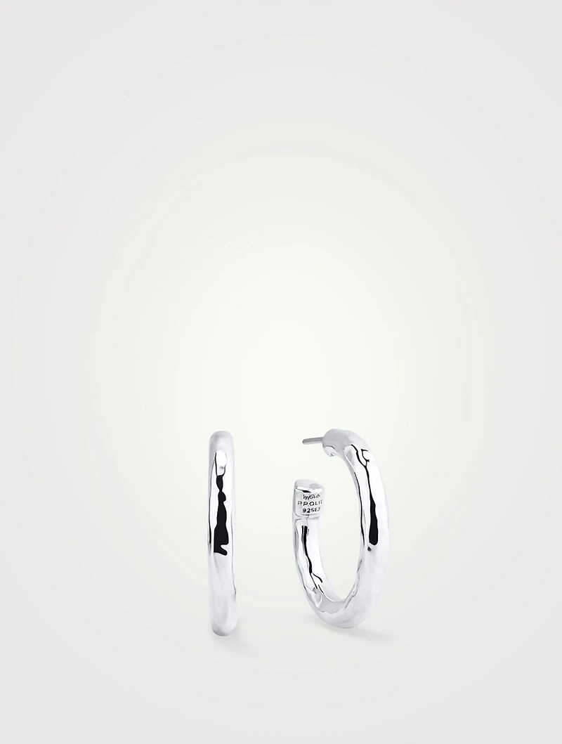 Small Classico Sterling Silver #2 Hoop Earrings