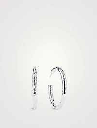 Medium Classico Sterling Silver #3 Hoop Earrings
