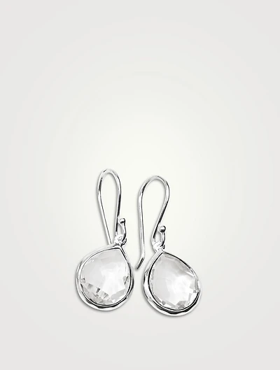 Mini Rock Candy Sterling Silver Teardrop Earrings With Rock Crystal