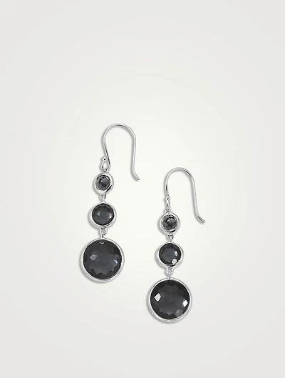 Lollitini Sterling Silver Three-Stone Drop Earrings