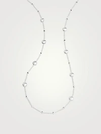 Lollipop Sterling Silver Multi Station Necklace With Clear Rock Crystal