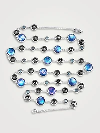 Short Lollitini Sterling Silver Necklace With Gemstones