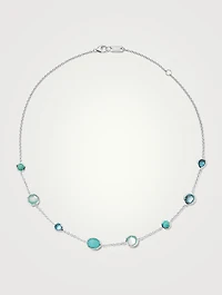 Mini Rock Candy Sterling Silver Station Necklace With Gemstones