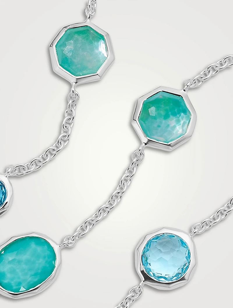 Mini Rock Candy Sterling Silver Station Necklace With Gemstones