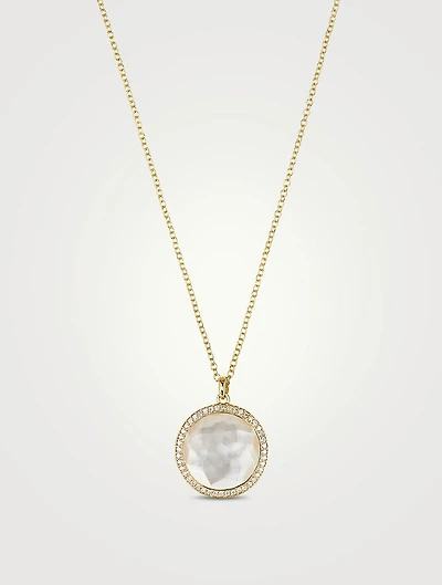Medium Lollipop 18K Gold Pendant Necklace With Diamonds