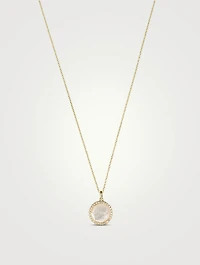 Small Lollipop 18K Gold Pendant Necklace With Doublet And Diamonds