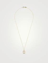 Small Lollipop 18K Gold Pendant Necklace With Doublet And Diamonds