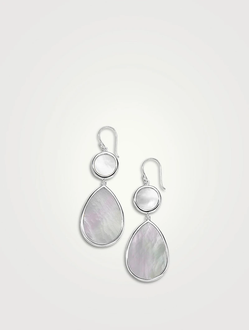 Rock Candy Sterling Silver Dot And Teardrop Earrings With Mother-Of-Pearl