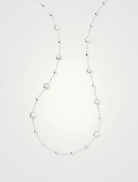 Lollipop Sterling Silver Multi Station Necklace With Mother-Of-Pearl And Rock Crystal