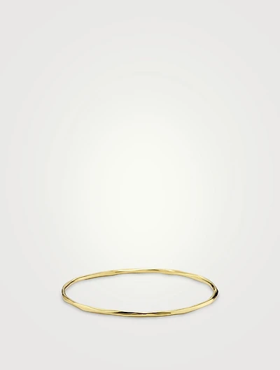 Classico 18K Gold Thin Faceted Bangle Bracelet
