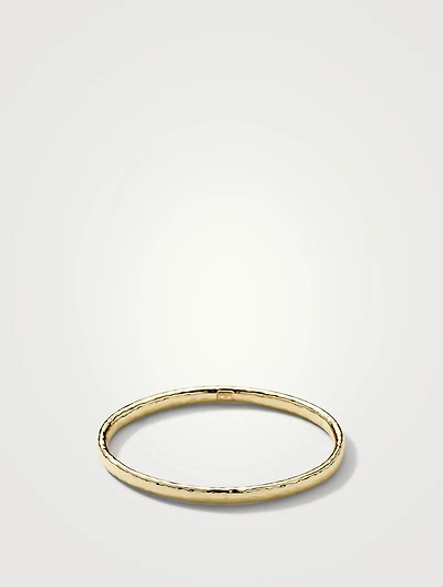 Classico 18K Gold Hammered Flat Bangle Bracelet