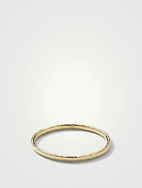 Classico 18K Gold Hammered Flat Bangle Bracelet