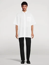 Cotton Voile Shirt Striped Print