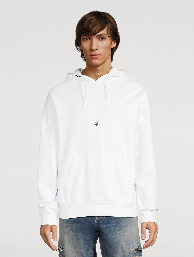 Boxy Hoodie With Logo Flower