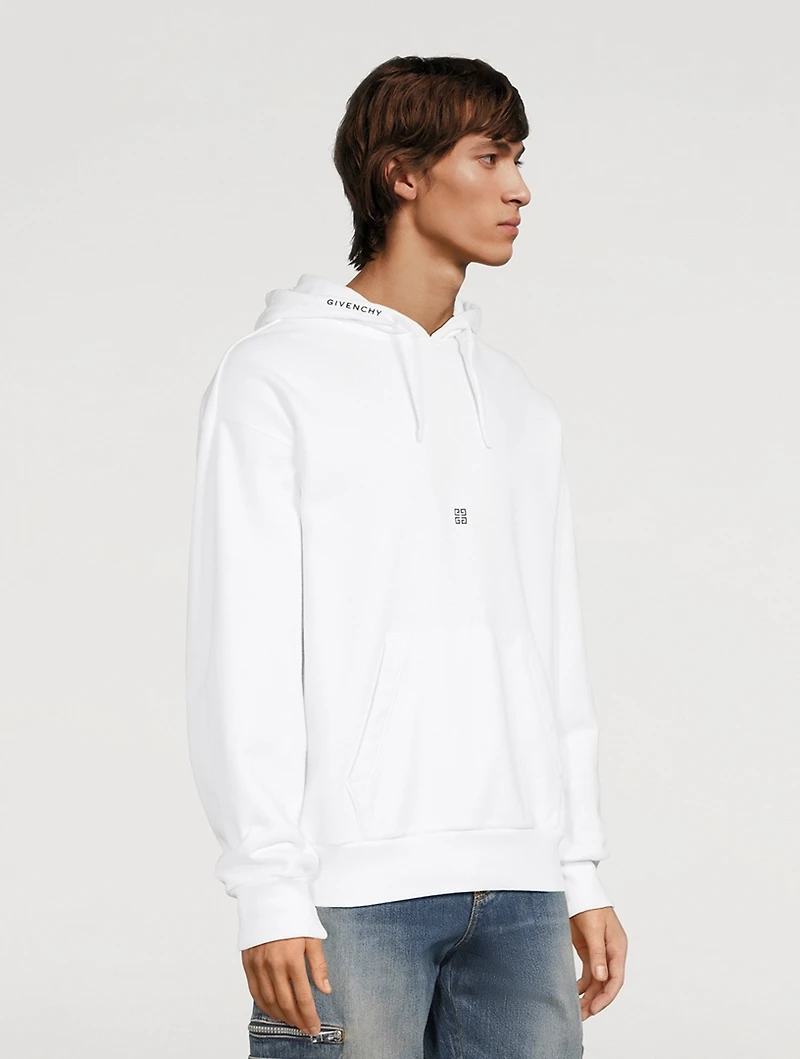 Boxy Hoodie With Logo Flower