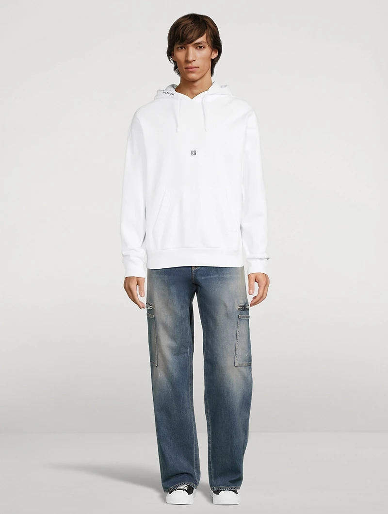 Boxy Hoodie With Logo Flower