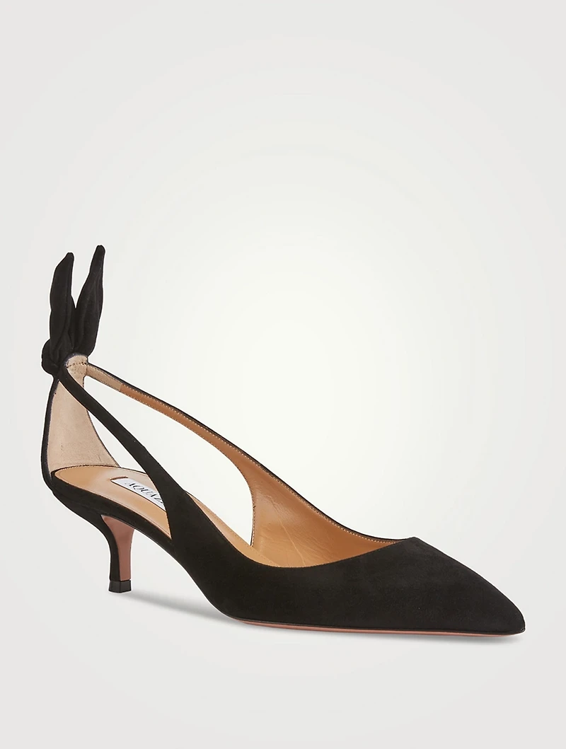 Bow Tie Suede Leather Pumps