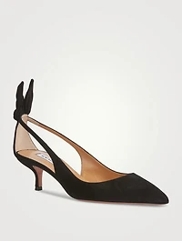 Bow Tie Suede Leather Pumps