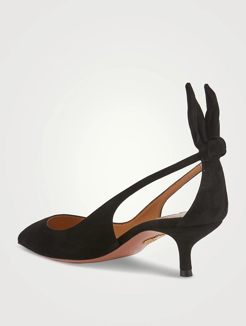 Bow Tie Suede Leather Pumps