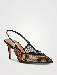 Forbidden Love Crystal Mesh Slingback Pumps