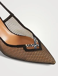 Forbidden Love Crystal Mesh Slingback Pumps
