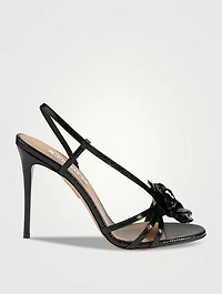 Paris Rose Snakeskin-Embossed Leather Sandals