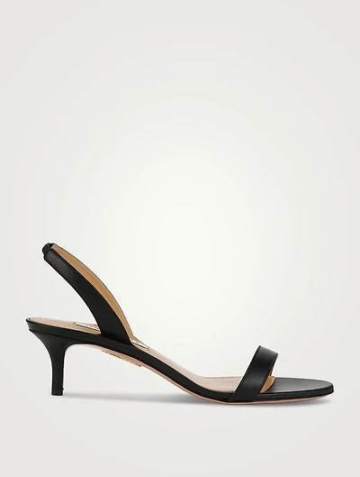 So Nude Leather Slingback Sandals
