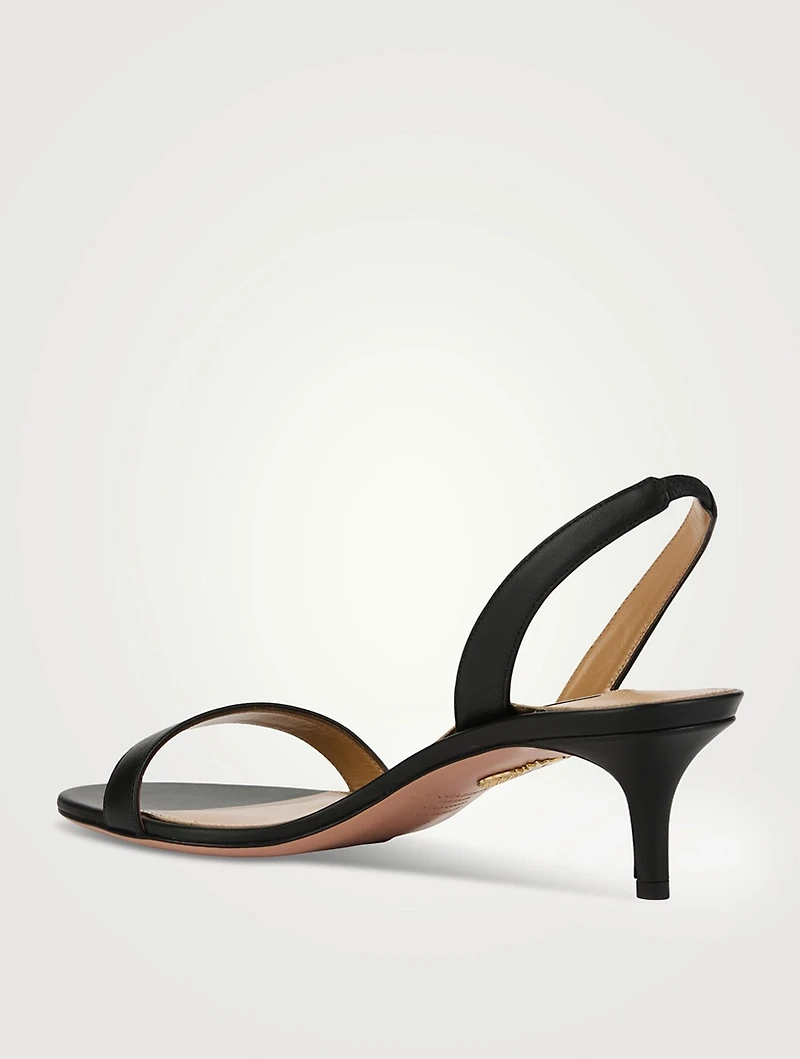 So Nude Leather Slingback Sandals