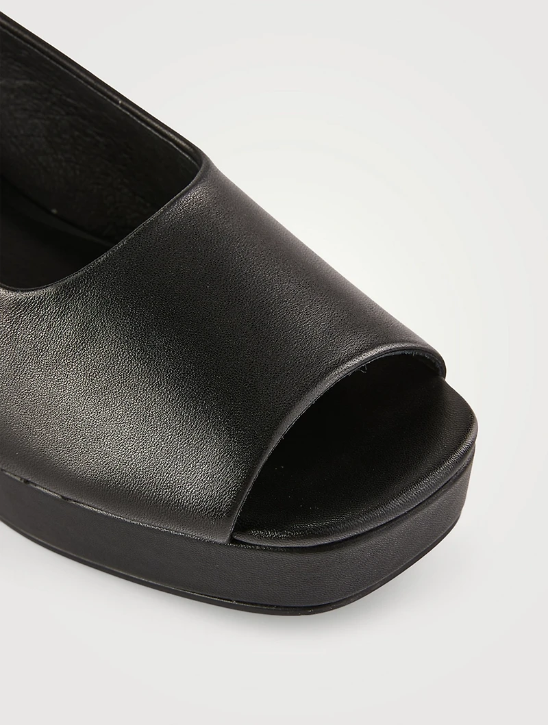 Extendo Leather Platform Slingback Pumps
