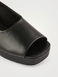 Extendo Leather Platform Slingback Pumps