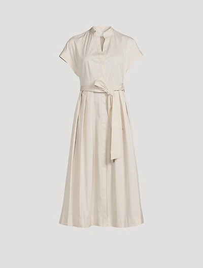 Belted Poplin Shirt Dress