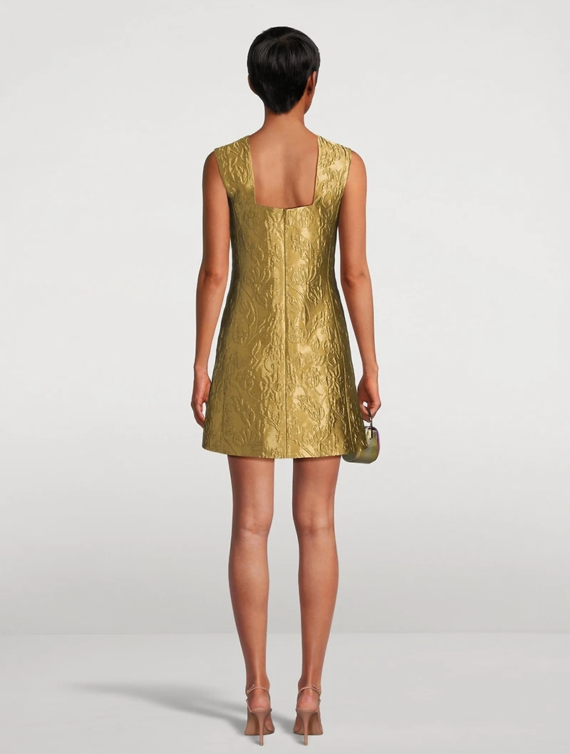Irma Metallic Jacquard Shift Dress