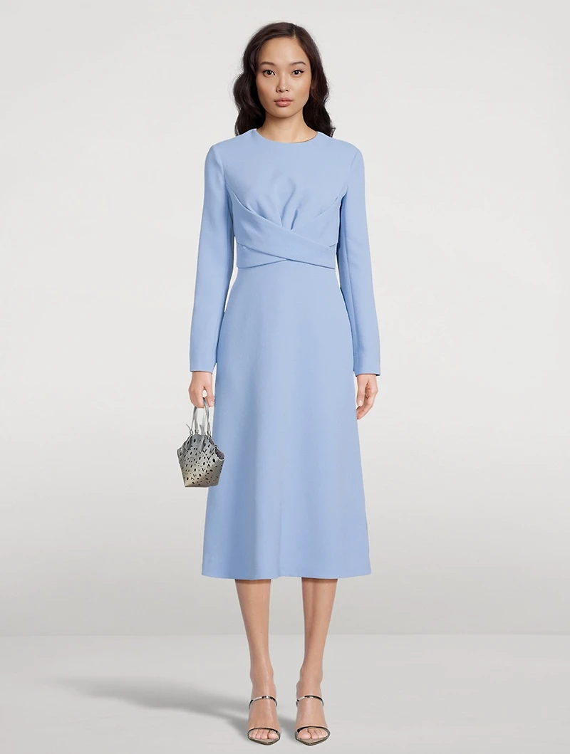 Elta Wrap-Front Double Crepe Dress