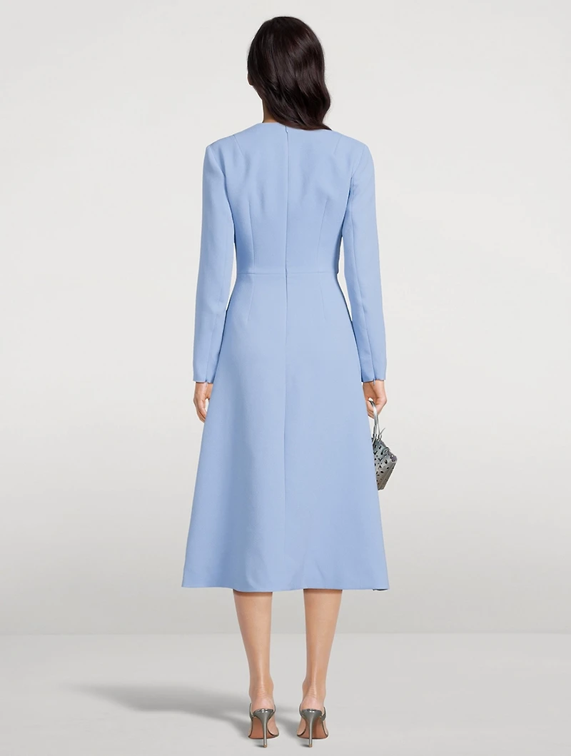Elta Wrap-Front Double Crepe Dress