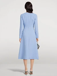 Elta Wrap-Front Double Crepe Dress