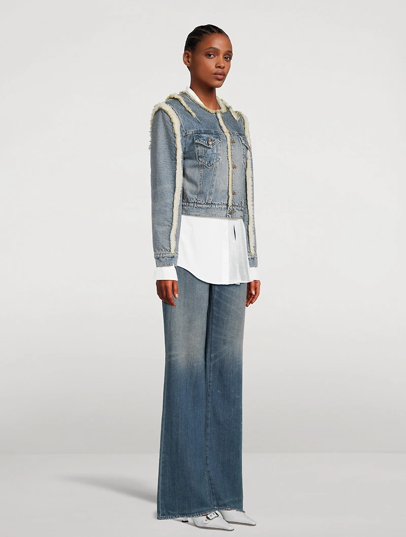 Sherpa-Lined Denim Trucker Jacket