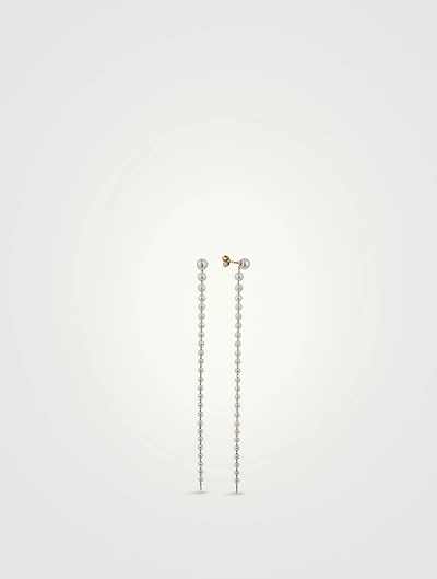 Sea Of Beauty 14K Gold Long Cascading Pearl Earrings