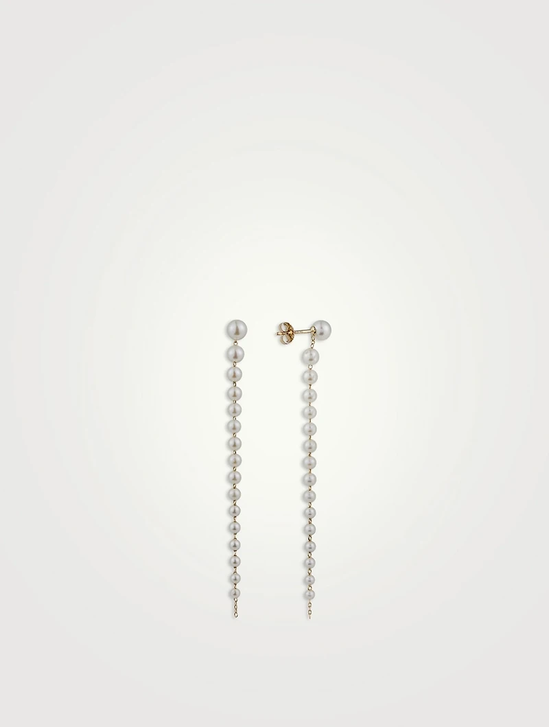 Sea Of Beauty 14K Gold Cascading Pearl Earrings