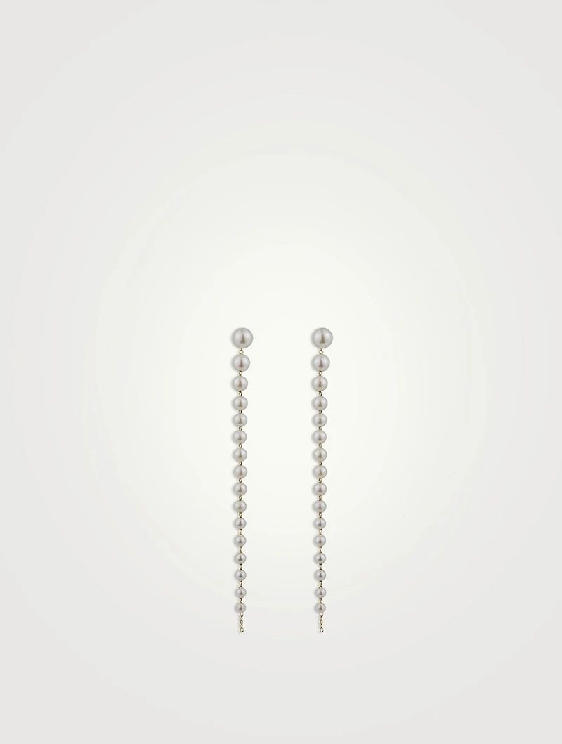 Sea Of Beauty 14K Gold Cascading Pearl Earrings