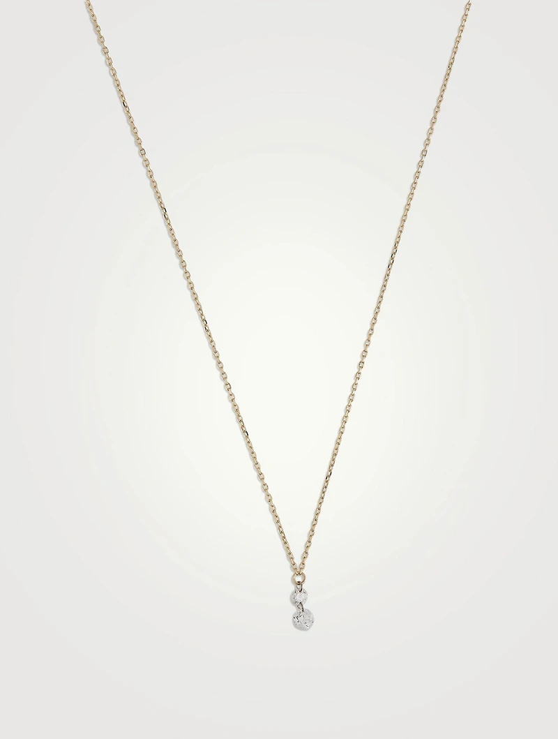 Sea Of Beauty 14K Gold Pierced Kissing Diamond Necklace